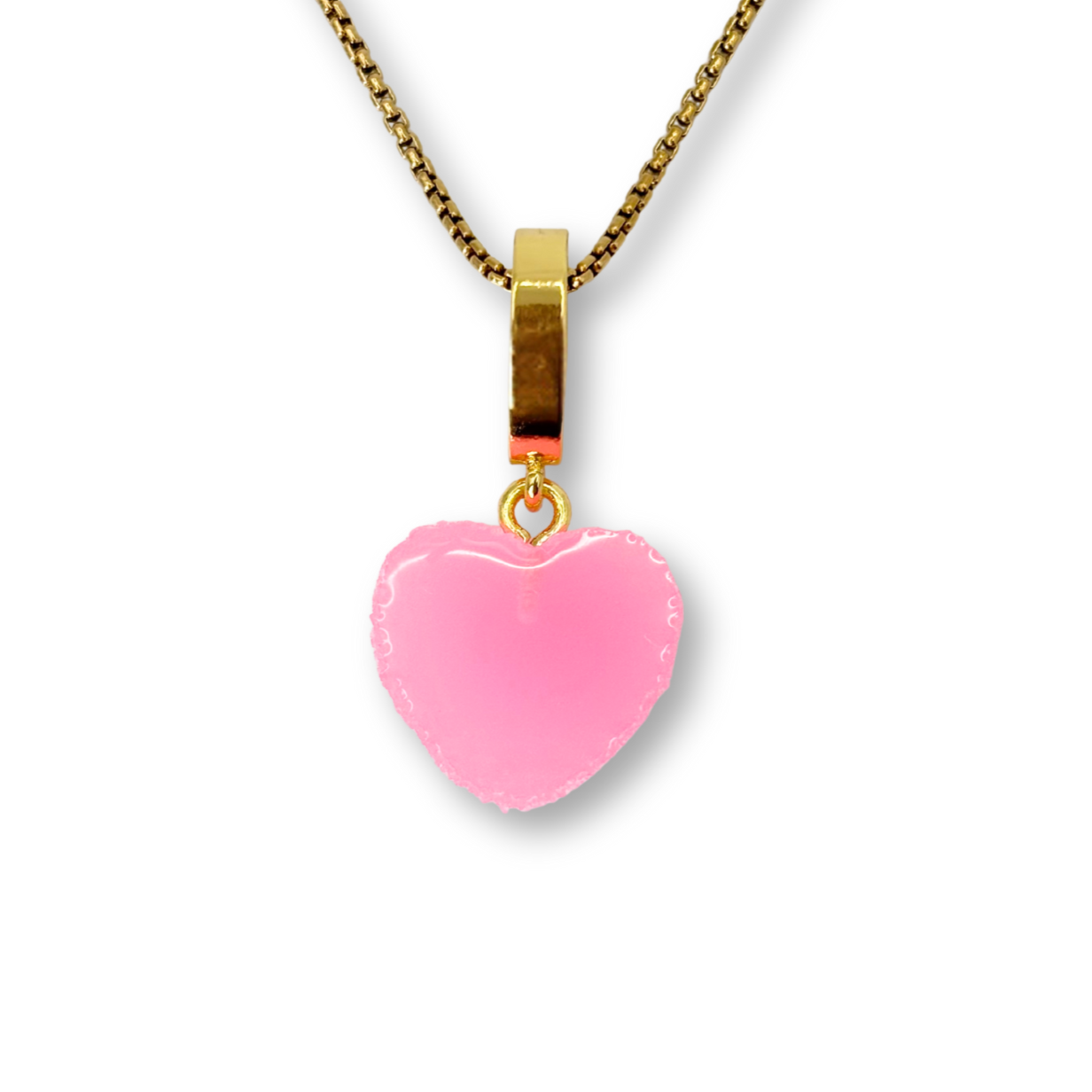 Sugar Heart Pendant with Chain, in Bubblegum Pink