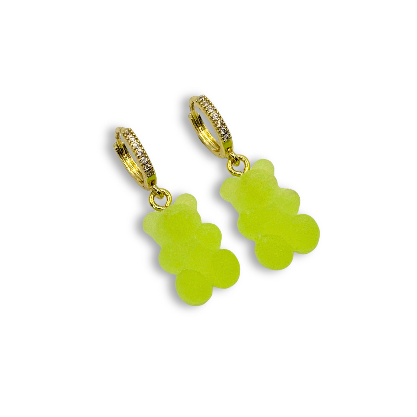 Gummy Bear Drop Earrings in Lime