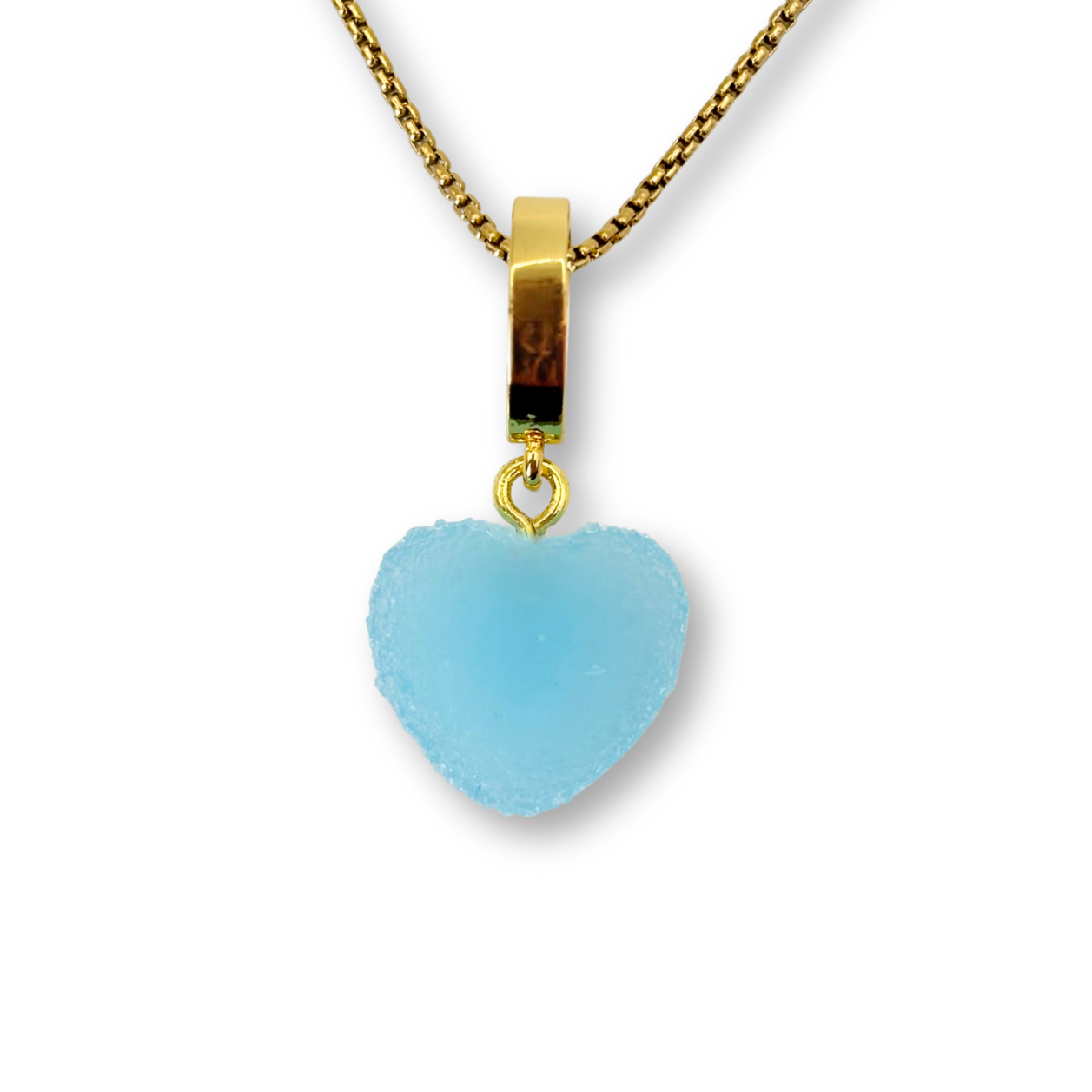 Sugar Heart Pendant with Chain, in Bubblegum Blue