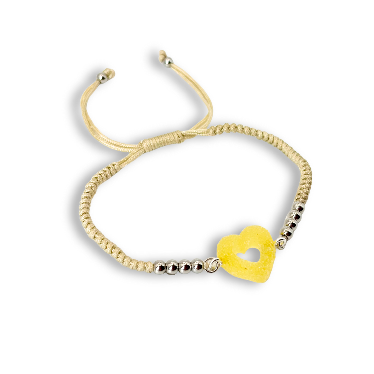 Sweetheart Macramé Bracelet in Limoncello