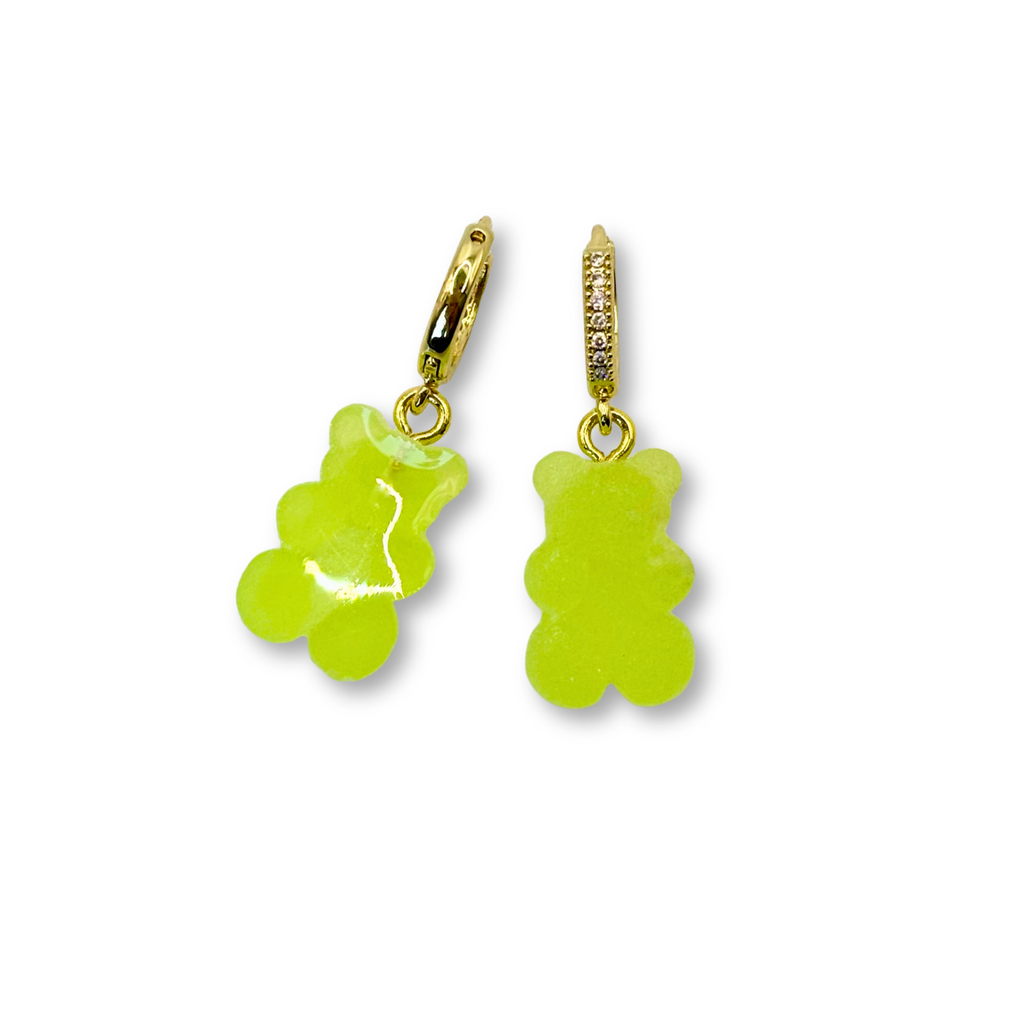 Gummy Bear Drop Earrings in Lime
