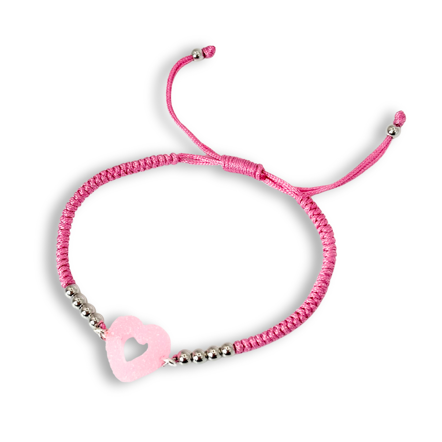 Sweetheart Macramé Bracelet in Bubblegum Pink