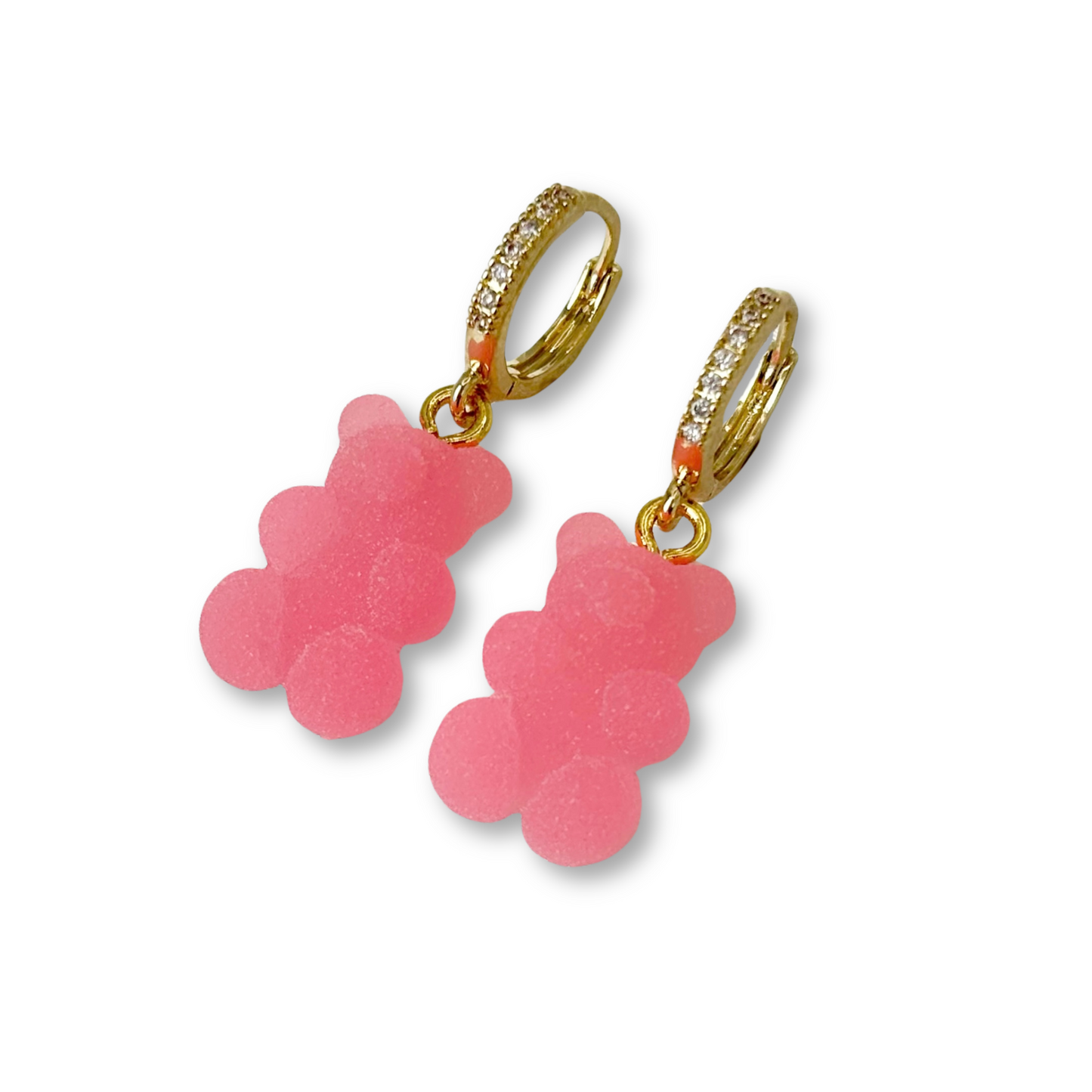 Gummy Bear Drop Earrings in Candy Floss Pink