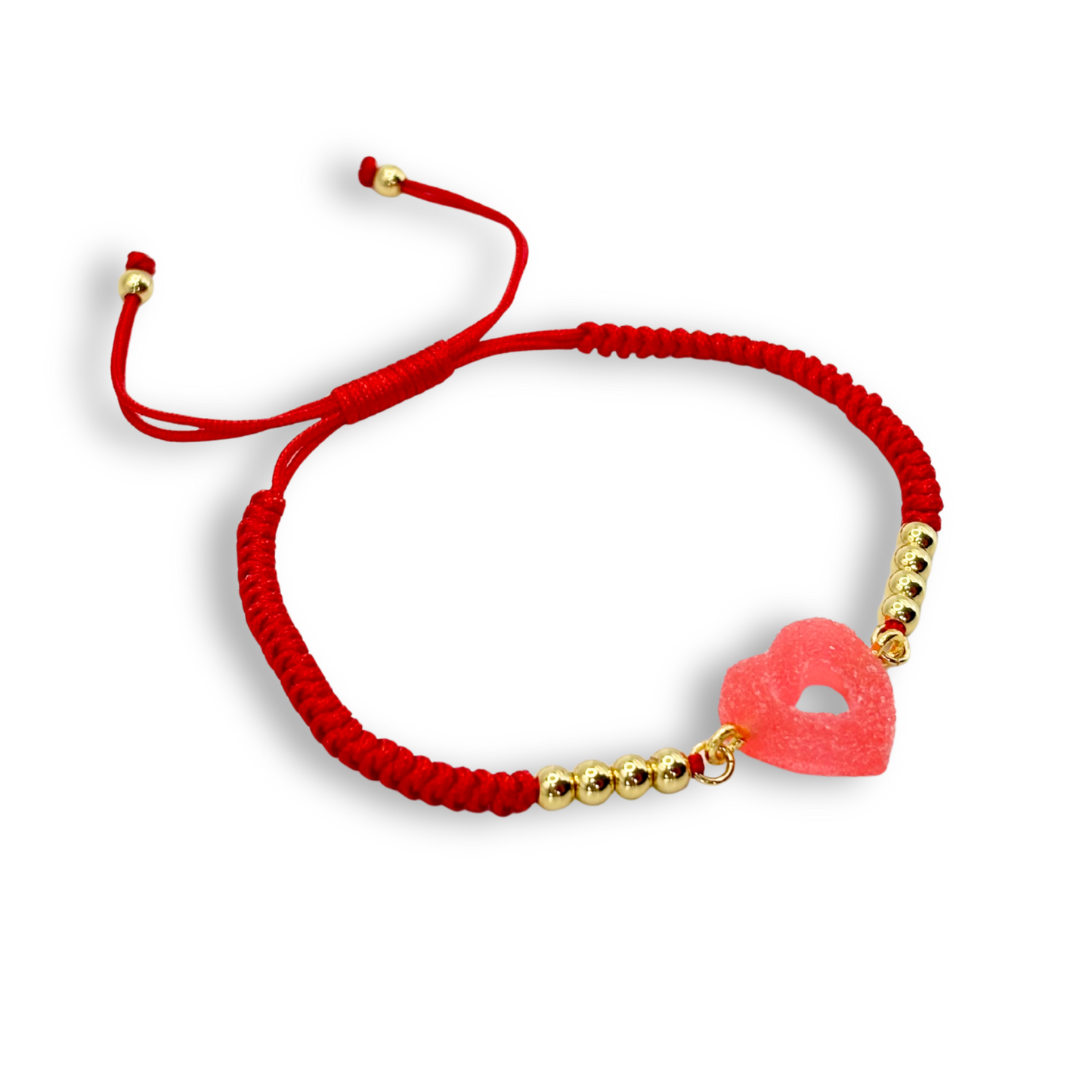 Sweetheart Macramé Bracelet in Strawberry