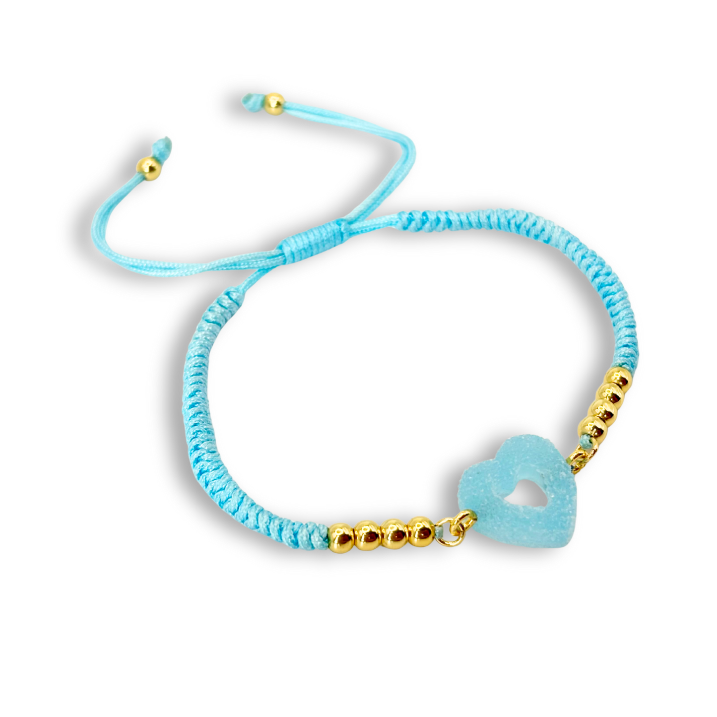 Sweetheart Macramé Bracelet in Bubblegum Blue