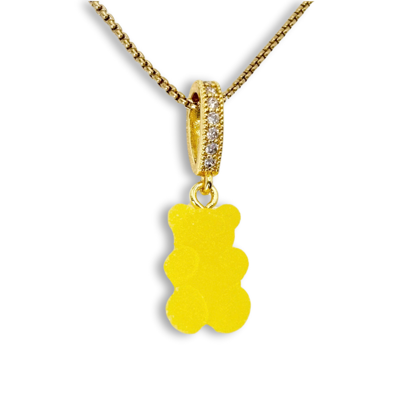 Gummy Bear Pendant with Chain in Limoncello