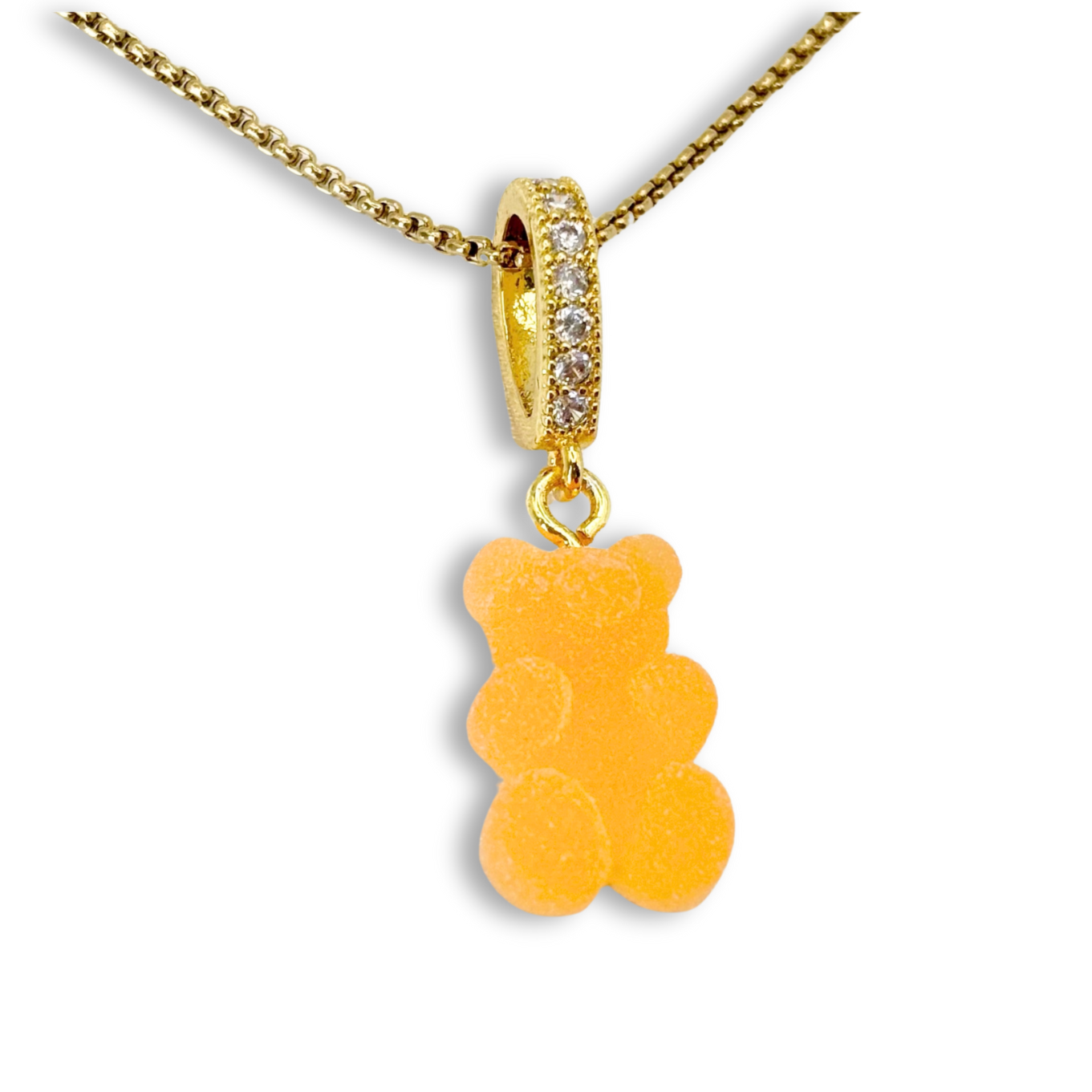 Gummy Bear Pendant with Chain, in Tangerine Dream