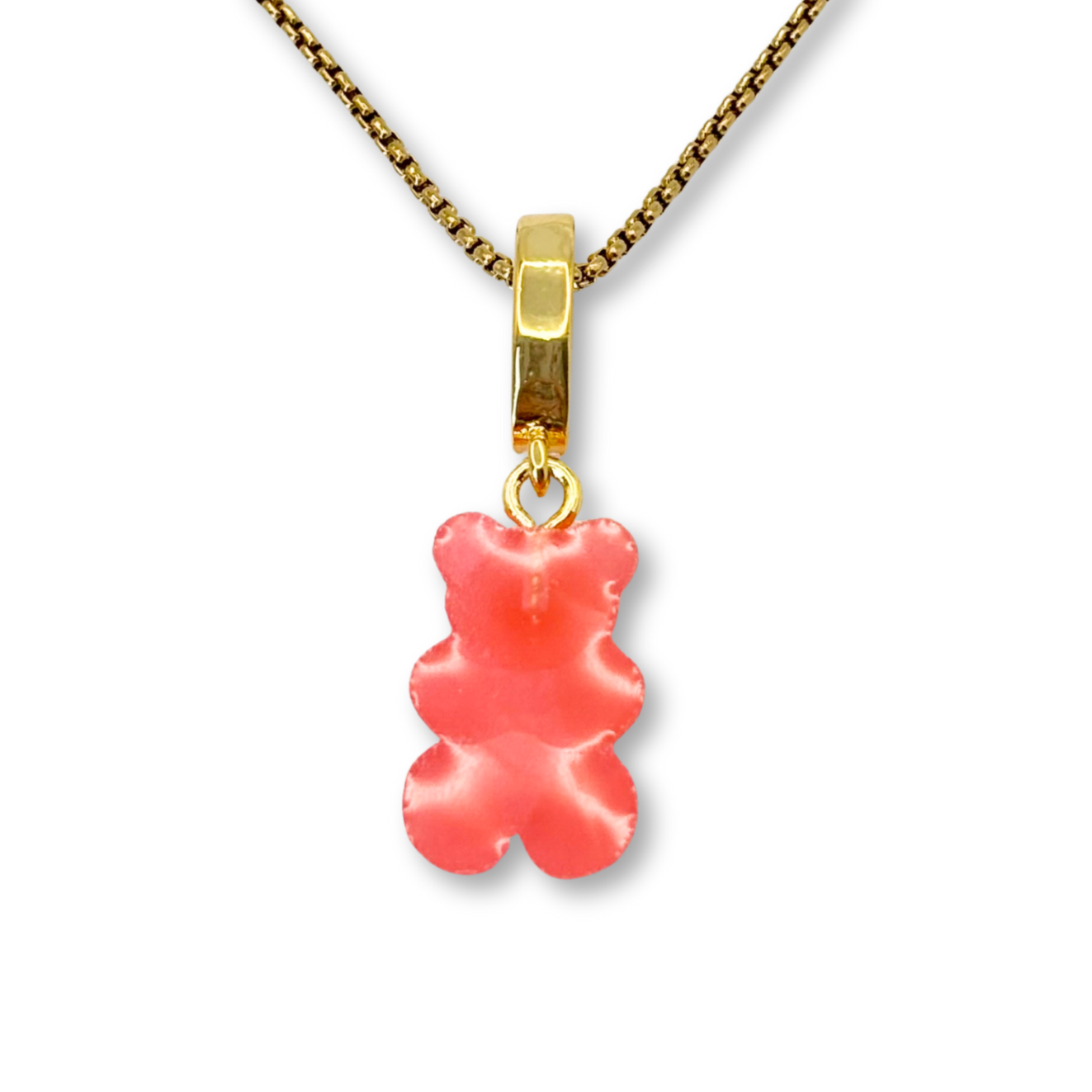 Gummy Bear Pendant with Chain in Strawberry