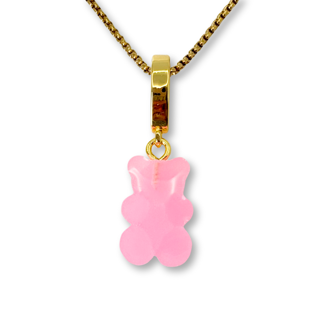 Gummy Bear Pendant with Chain in Bubblegum Pink