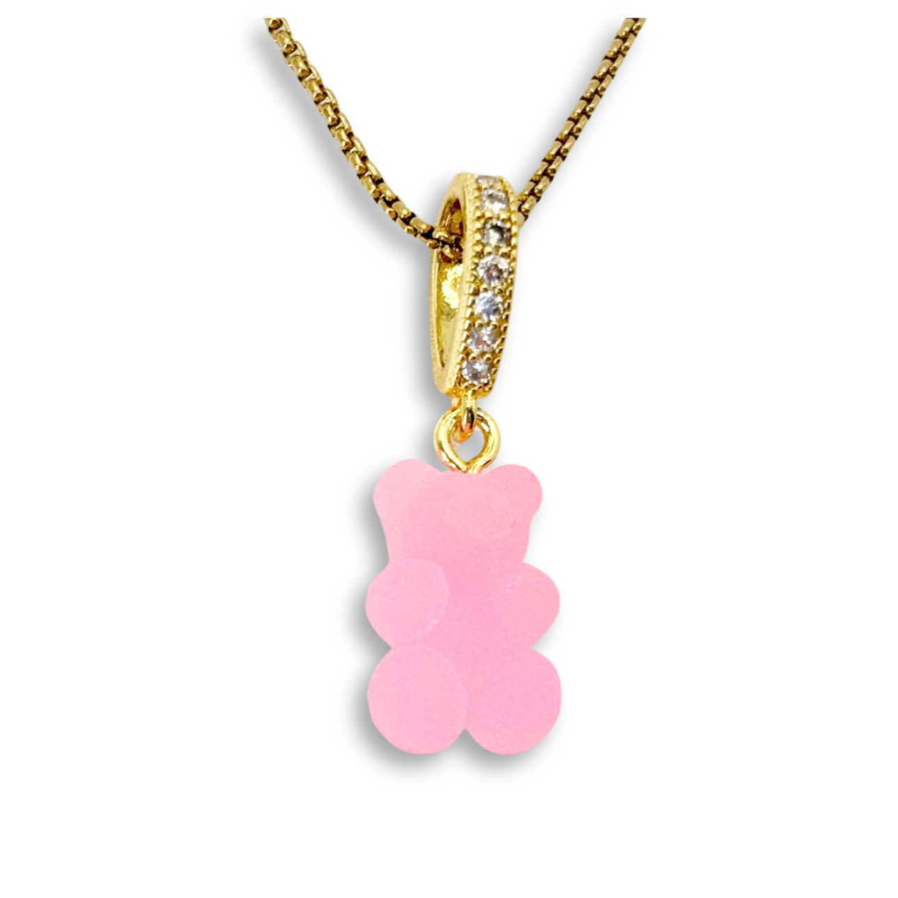 Gummy Bear Pendant with Chain in Bubblegum Pink