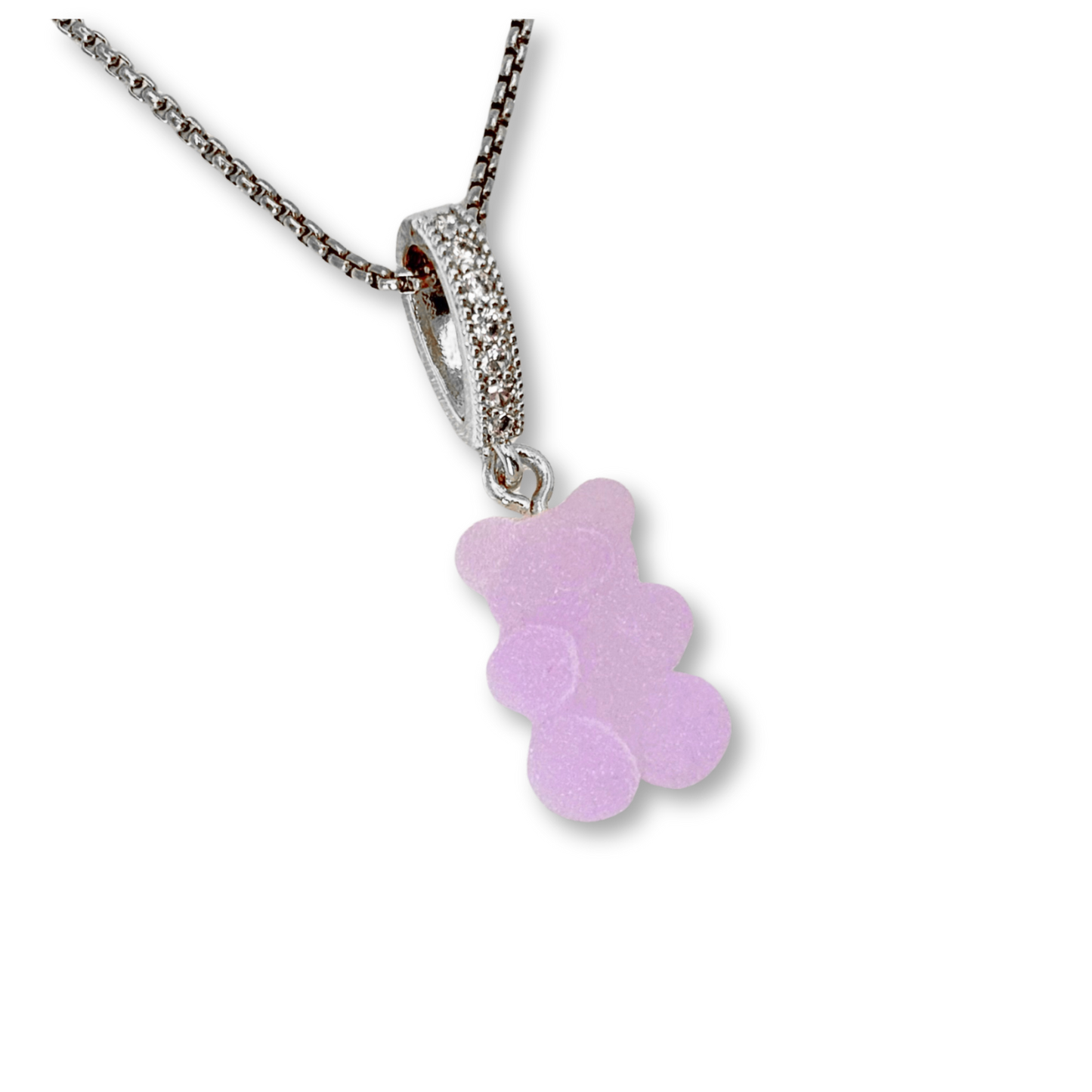 Gummy Bear Pendant with Chain, in Grape