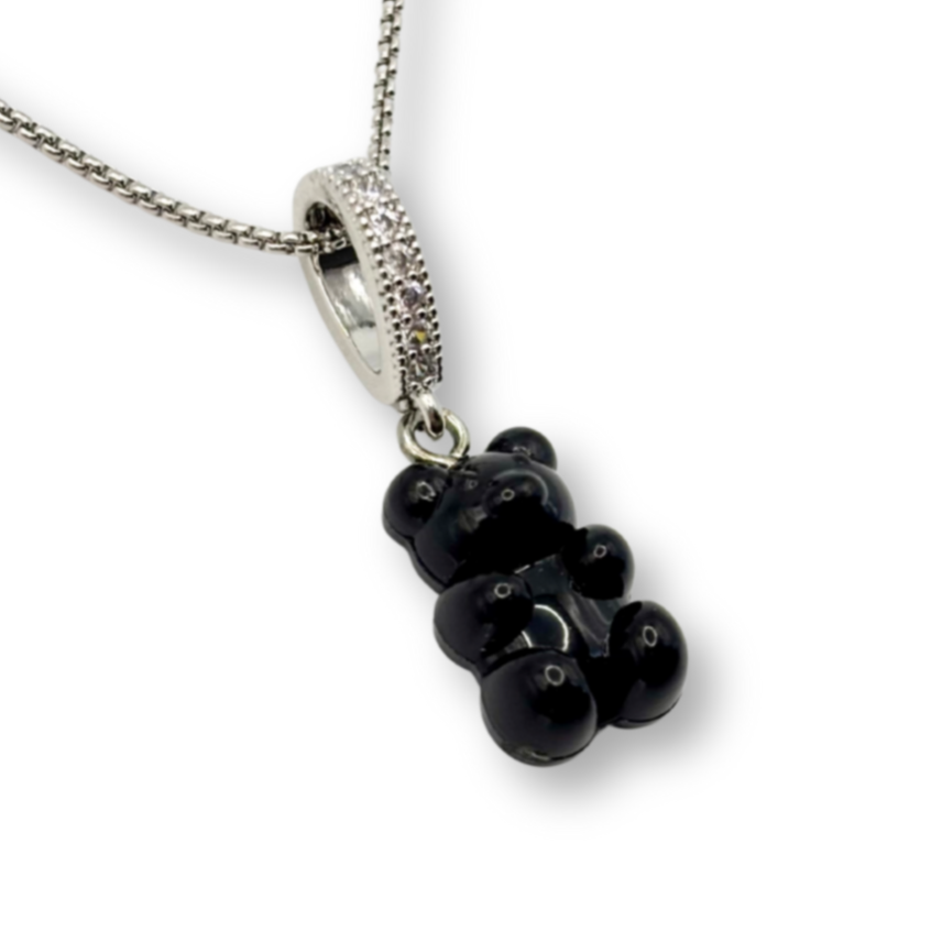 Gummy Bear Pendant with Chain, in Liquorice