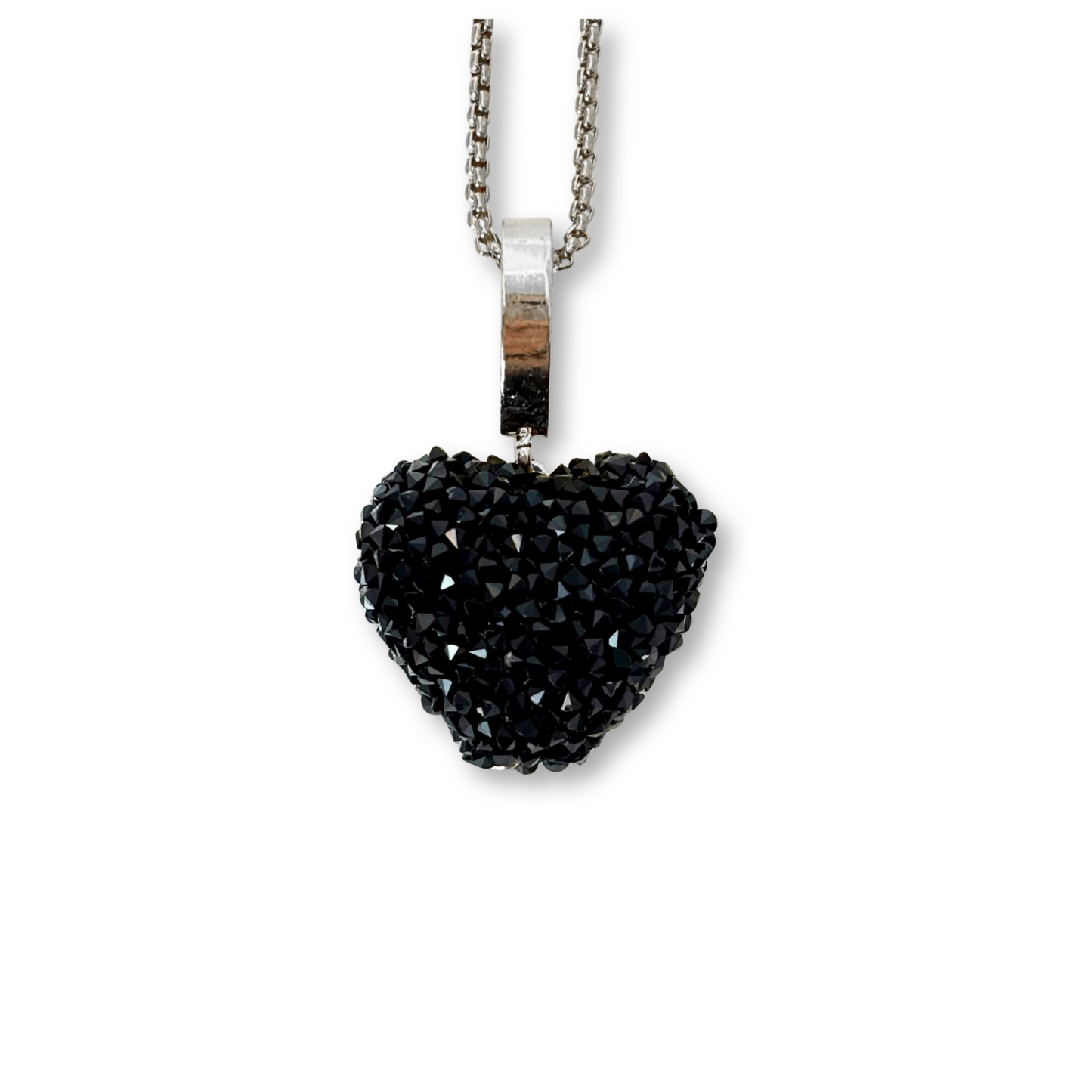 Jelly Heart Pendant with Chain in Black