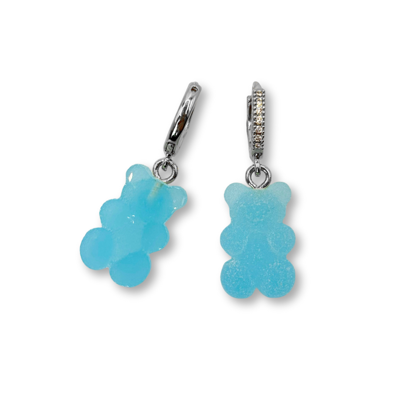 Gummy Bear Drop Earrings in Bubblegum Blue