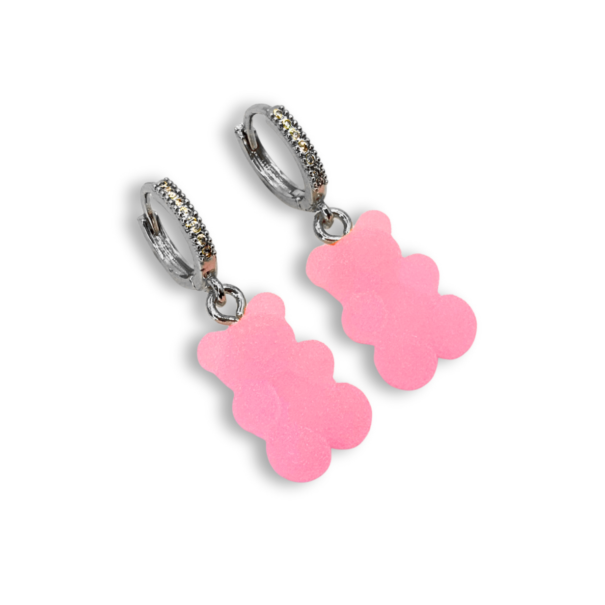 Gummy Bear Drop Earrings in Bubblegum Pink