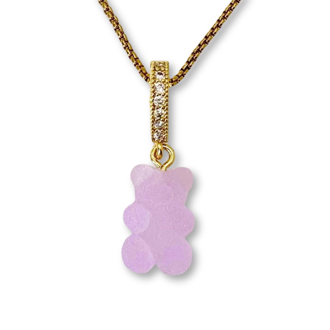 Gummy Bear Pendant with Chain, in Lavender