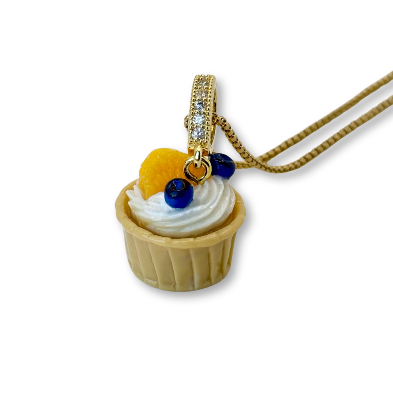 Orange and Blueberry Cupcake Pendant