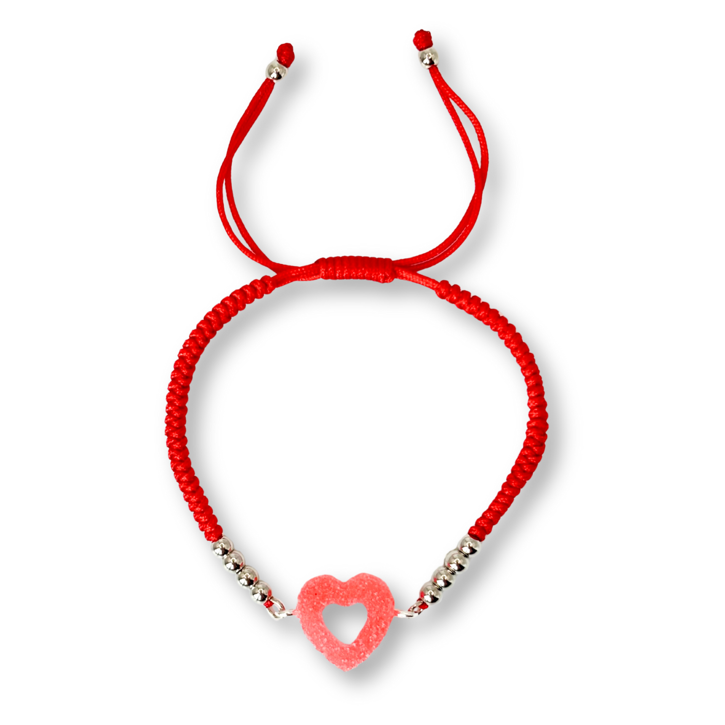 Sweetheart Macramé Bracelet in Strawberry
