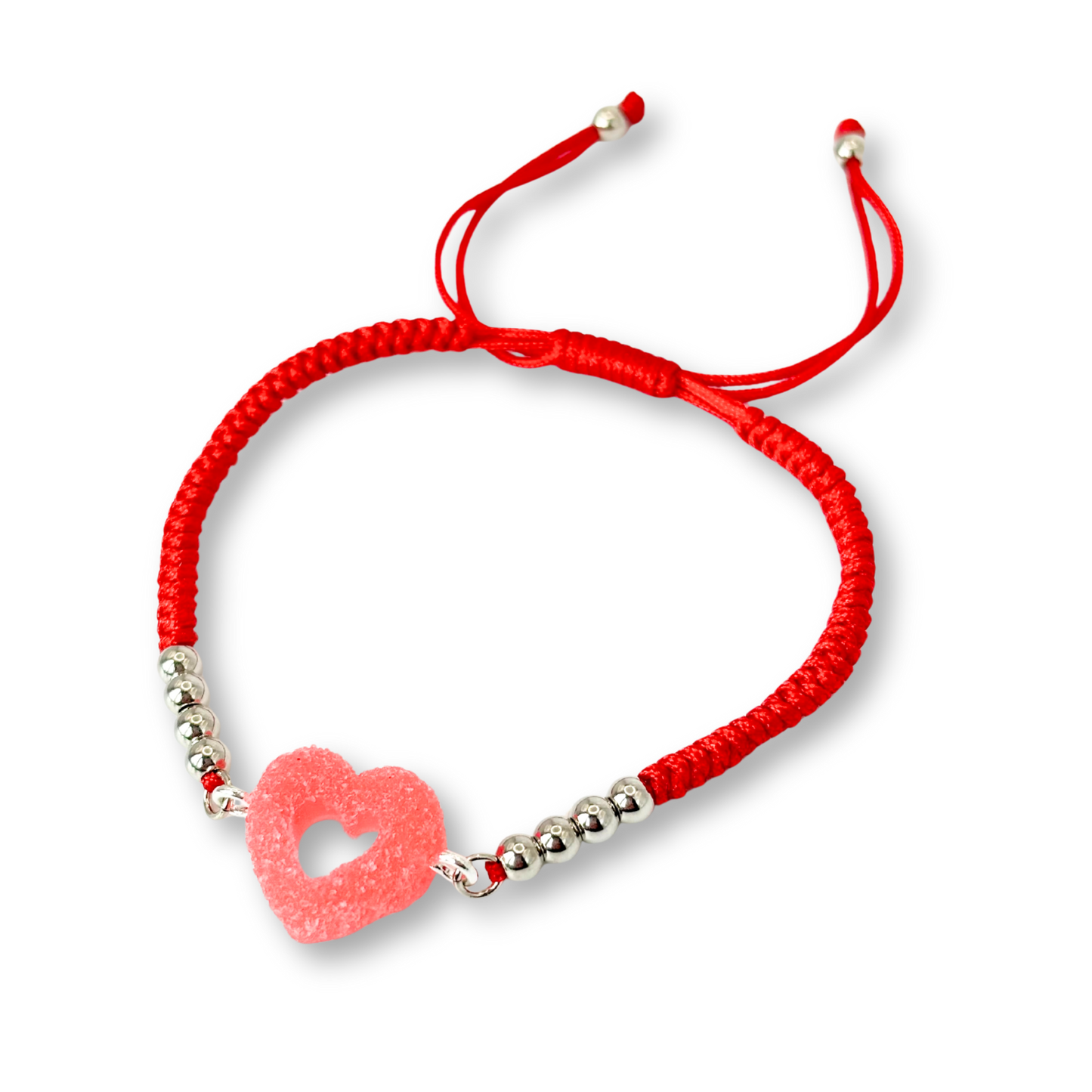 Sweetheart Macramé Bracelet in Strawberry
