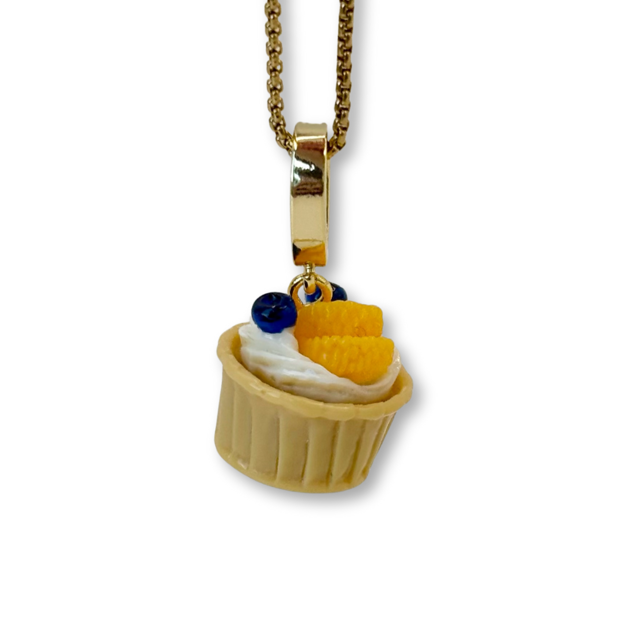 Orange and Blueberry Cupcake Pendant