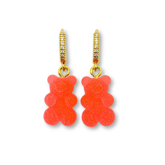 Gummy Bear Drop Earrings in Strawberry