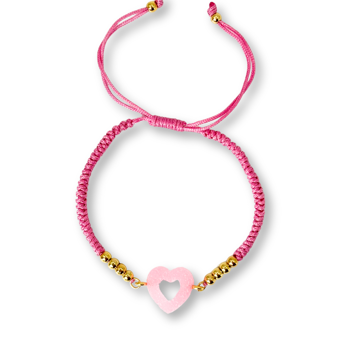 Sweetheart Macramé Bracelet in Bubblegum Pink