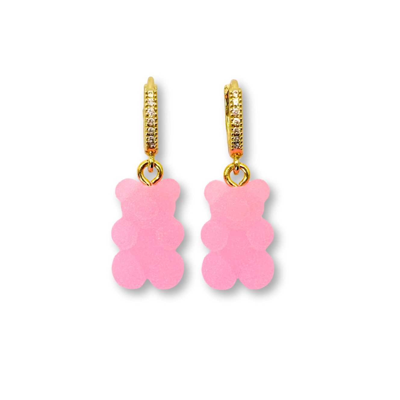 Gummy Bear Drop Earrings in Bubblegum Pink