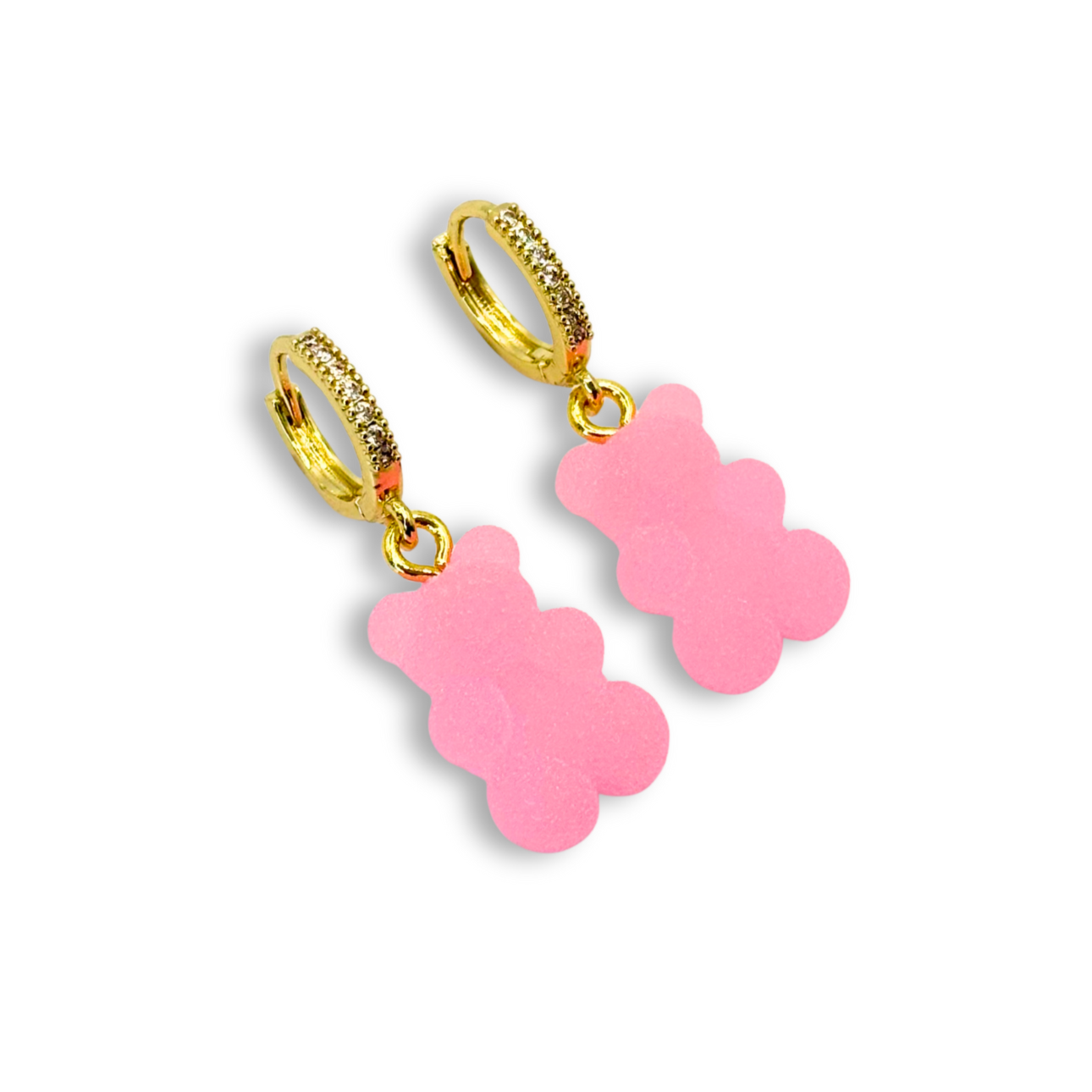 Gummy Bear Drop Earrings in Bubblegum Pink
