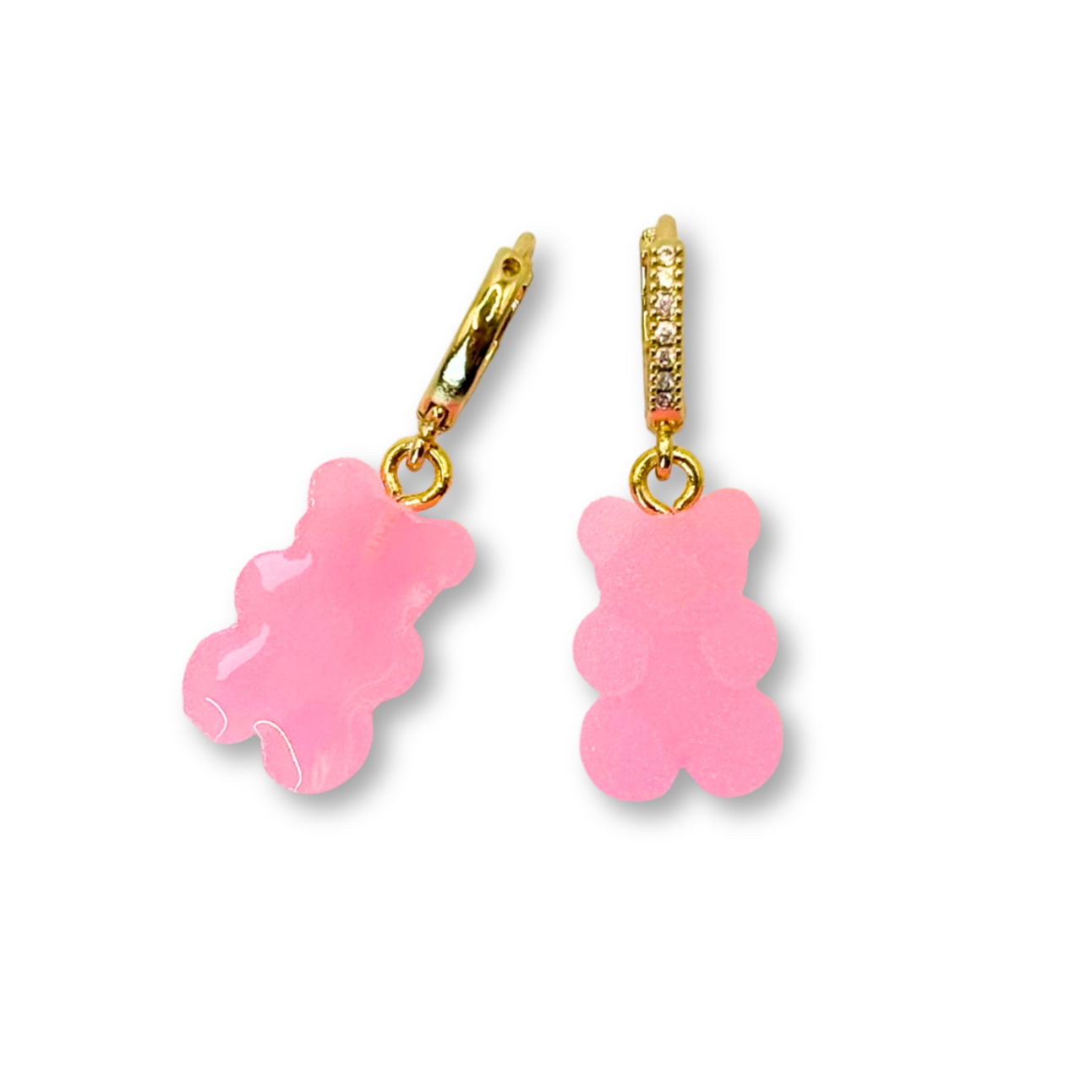 Gummy Bear Drop Earrings in Bubblegum Pink