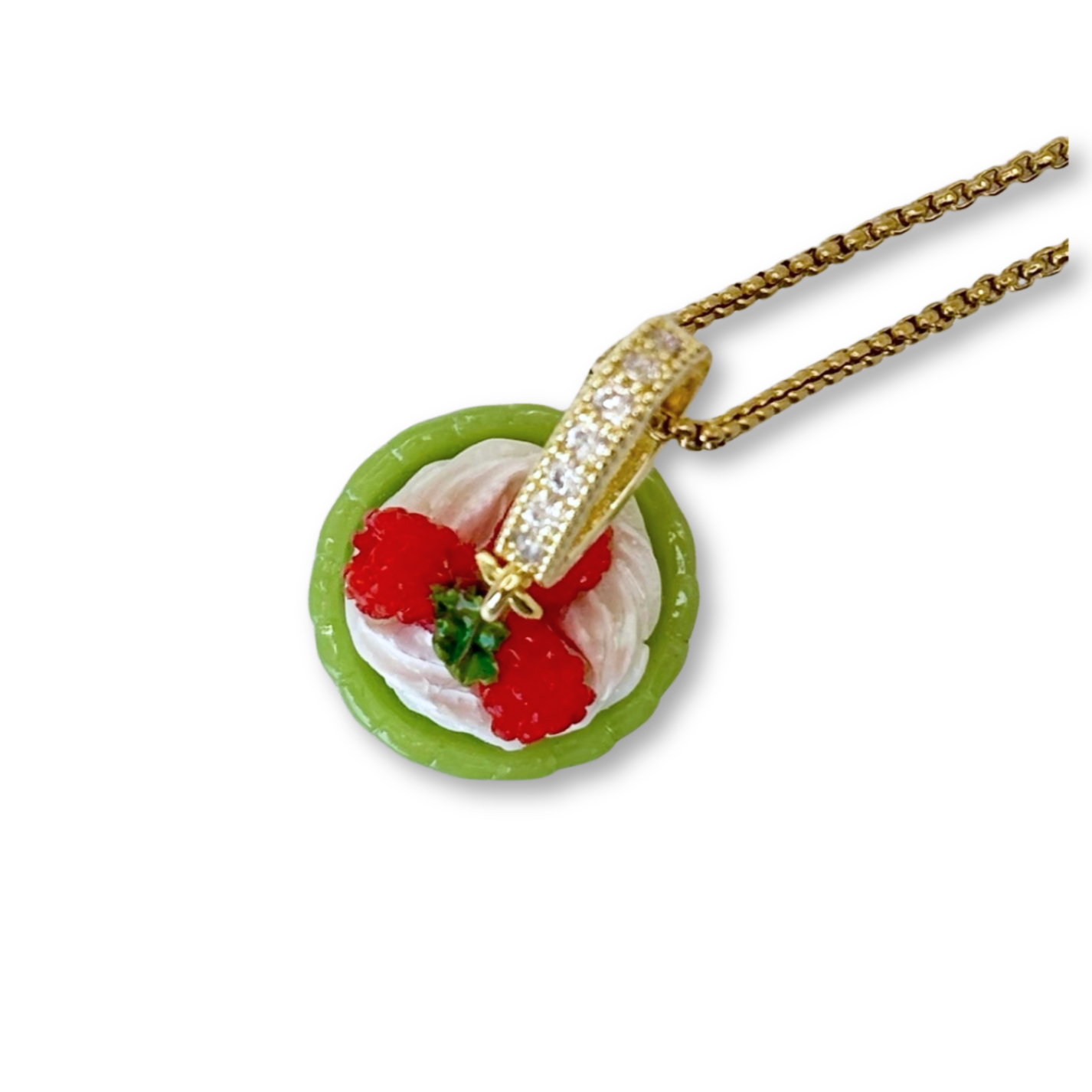 Raspberry Cream Cupcake Pendant