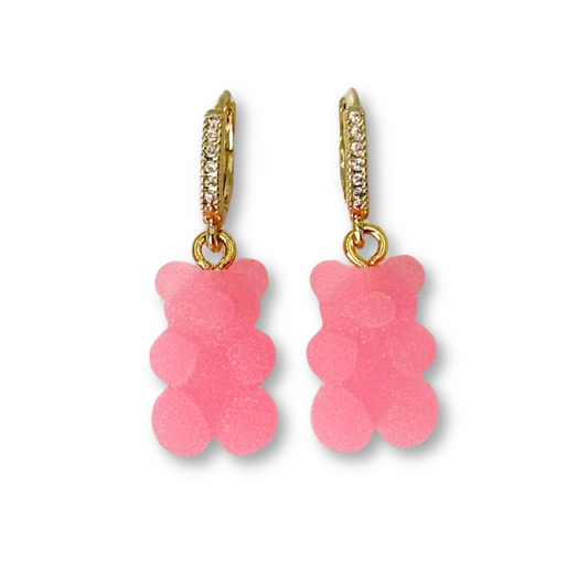 Gummy Bear Drop Earrings in Candy Floss Pink