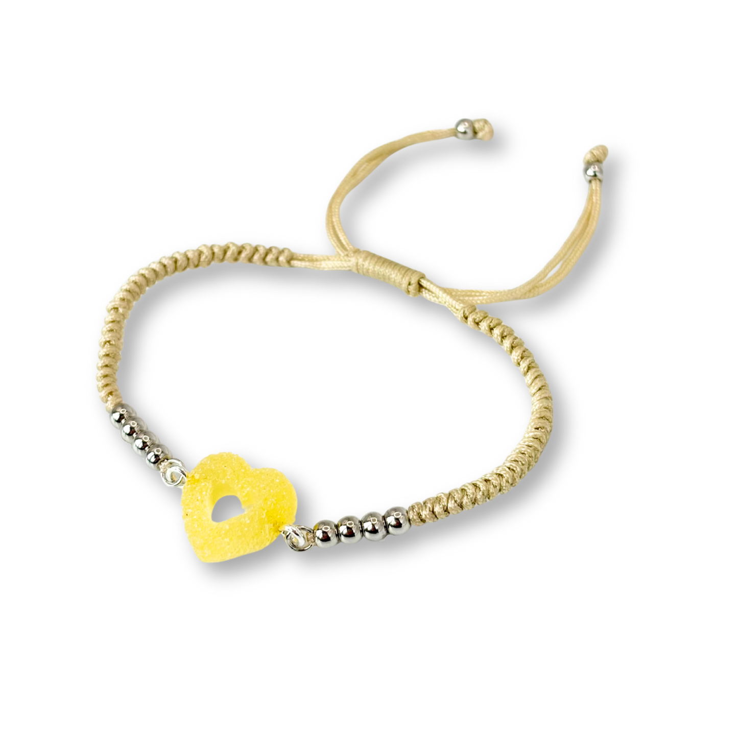 Sweetheart Macramé Bracelet in Limoncello