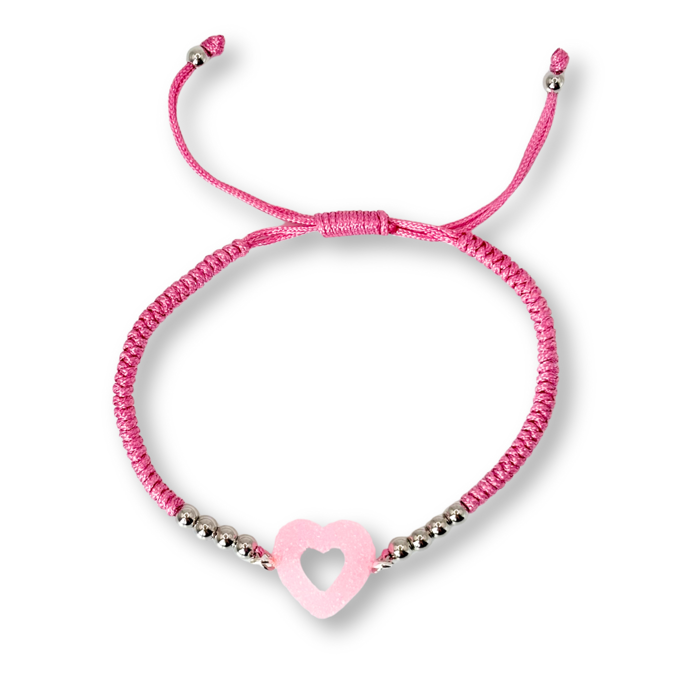 Sweetheart Macramé Bracelet in Bubblegum Pink