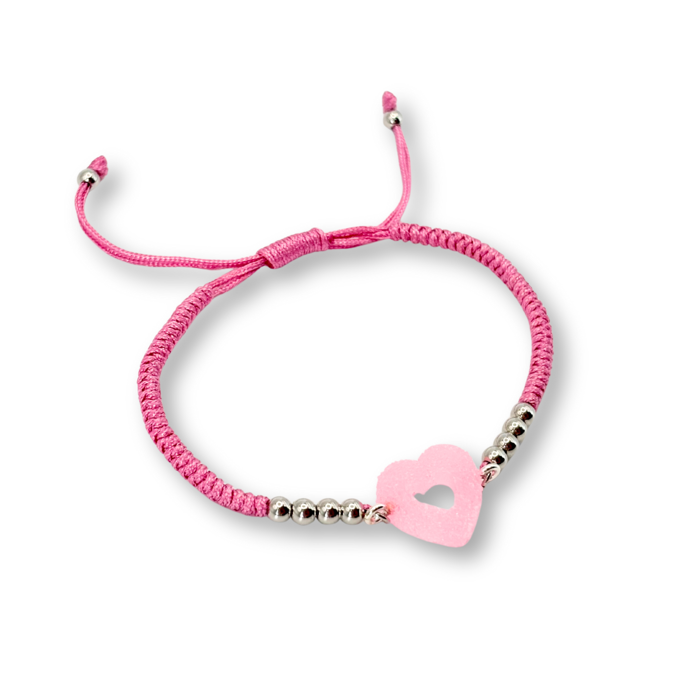 Sweetheart Macramé Bracelet in Bubblegum Pink
