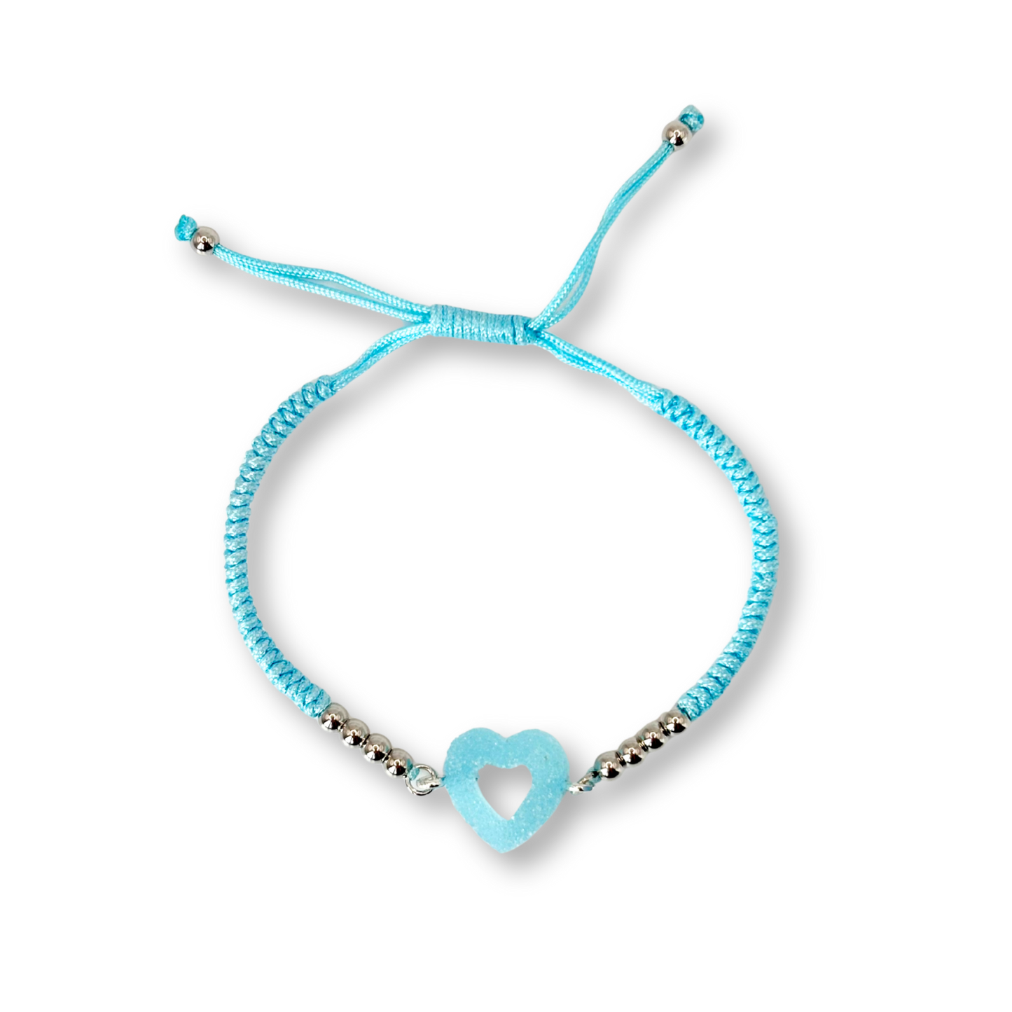 Sweetheart Macramé Bracelet in Bubblegum Blue