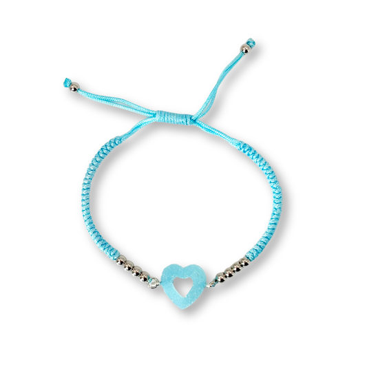 Sweetheart Macramé Bracelet in Bubblegum Blue