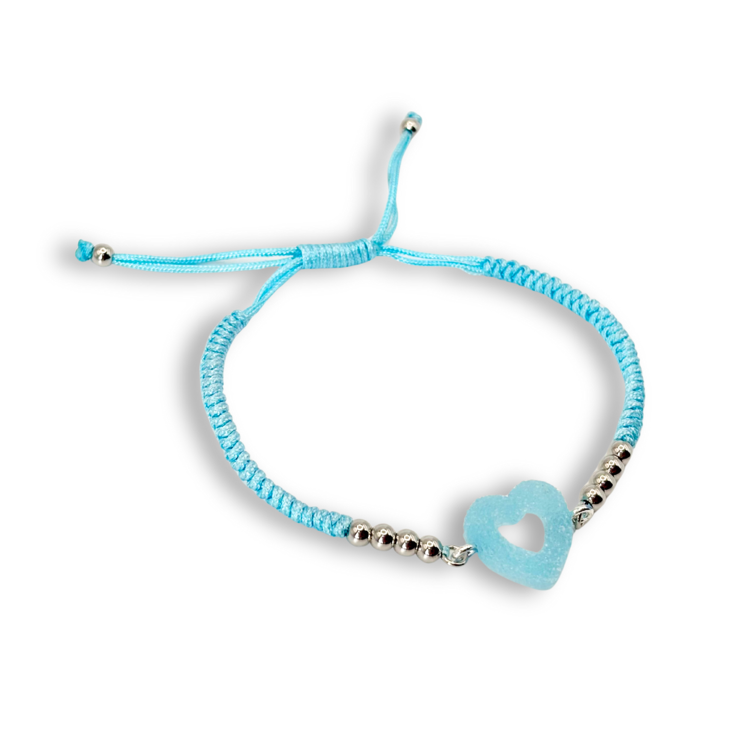 Sweetheart Macramé Bracelet in Bubblegum Blue