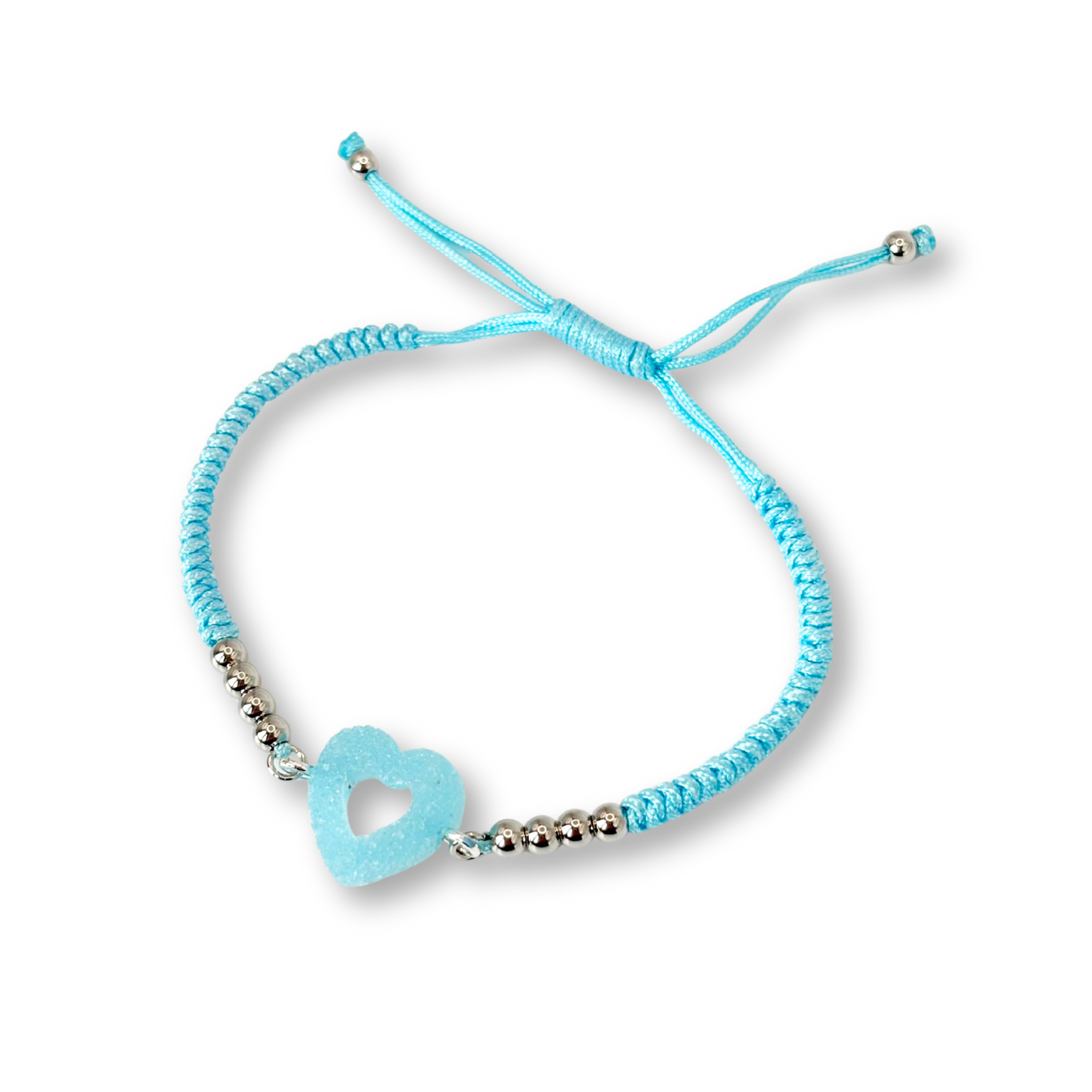 Sweetheart Macramé Bracelet in Bubblegum Blue