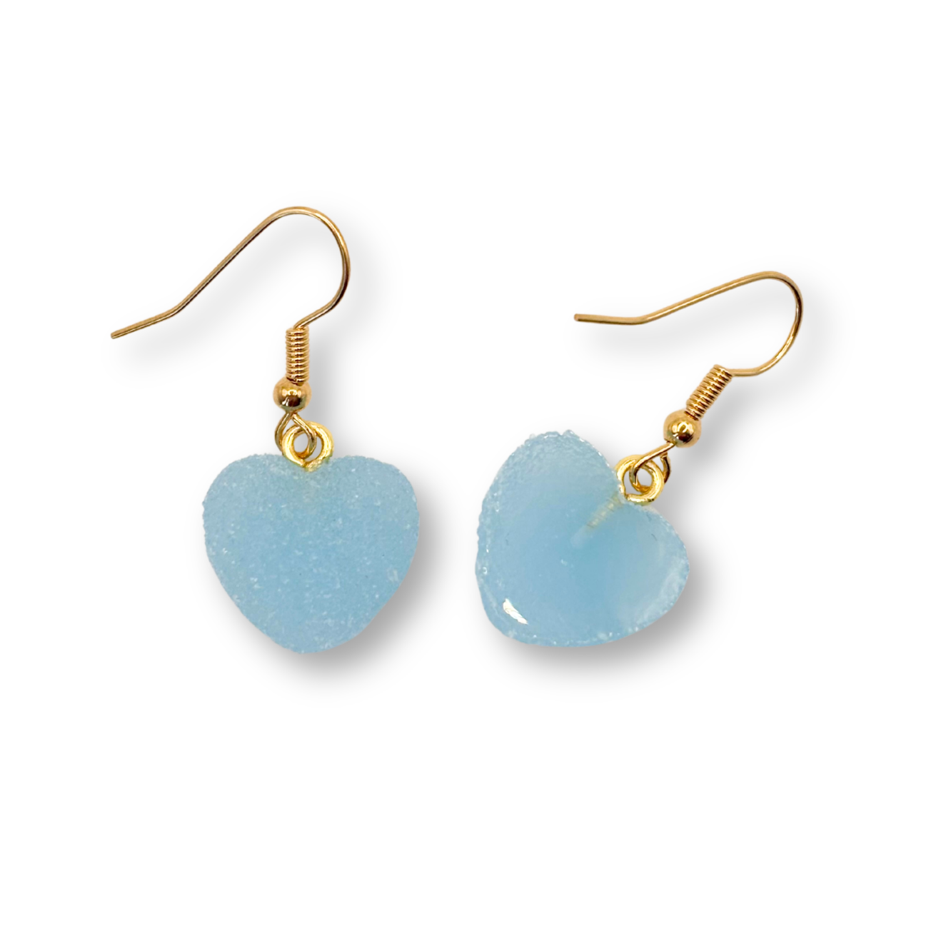 Sugar Heart Drop Earrings, in Bubblegum Blue