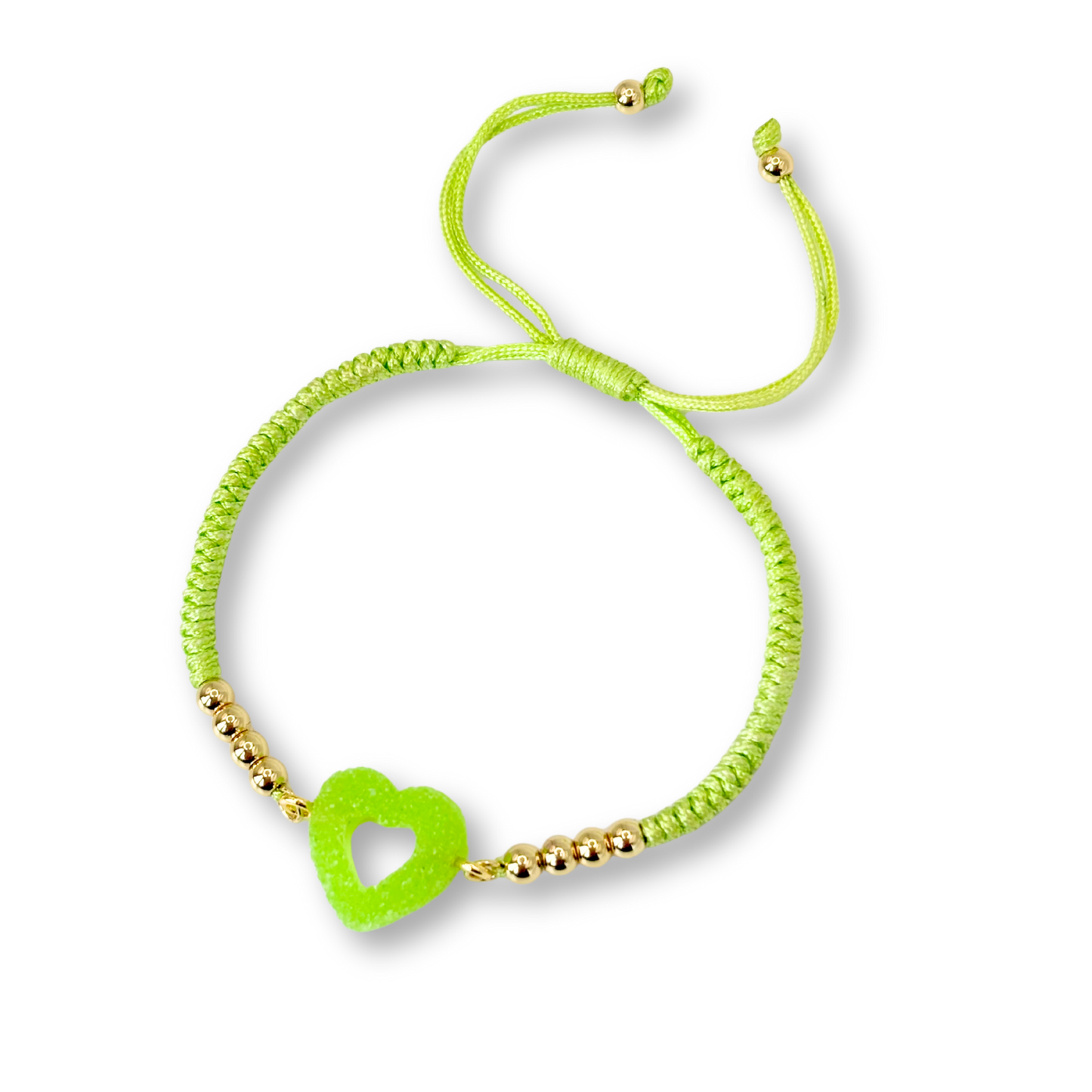 Sweetheart Macramé Bracelet in Lime Green
