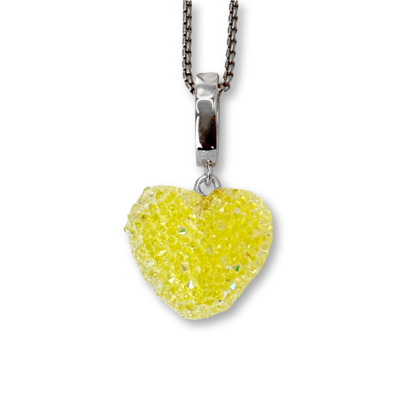 Jelly Heart Pendant with Chain in Yellow
