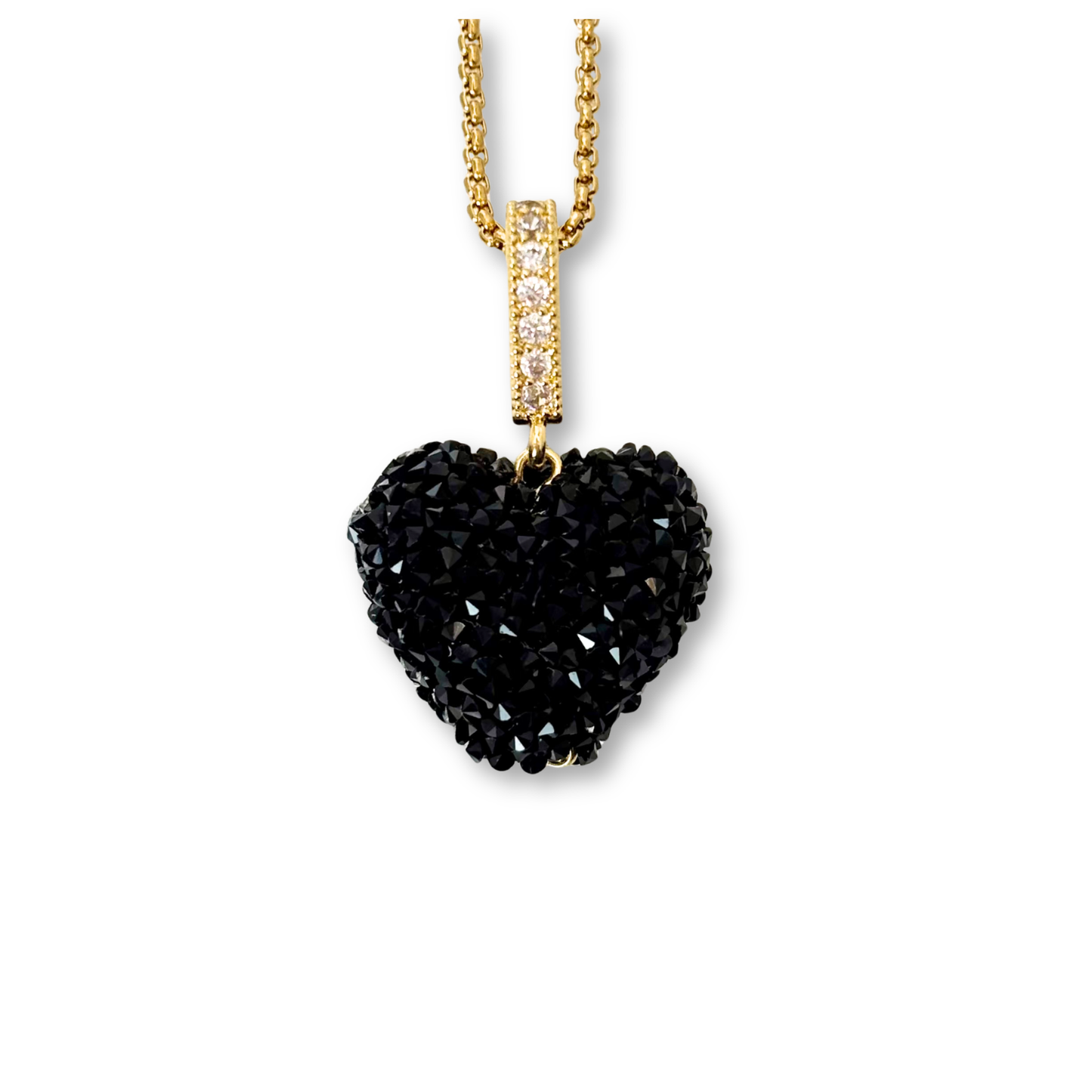Jelly Heart Pendant with Chain in Black