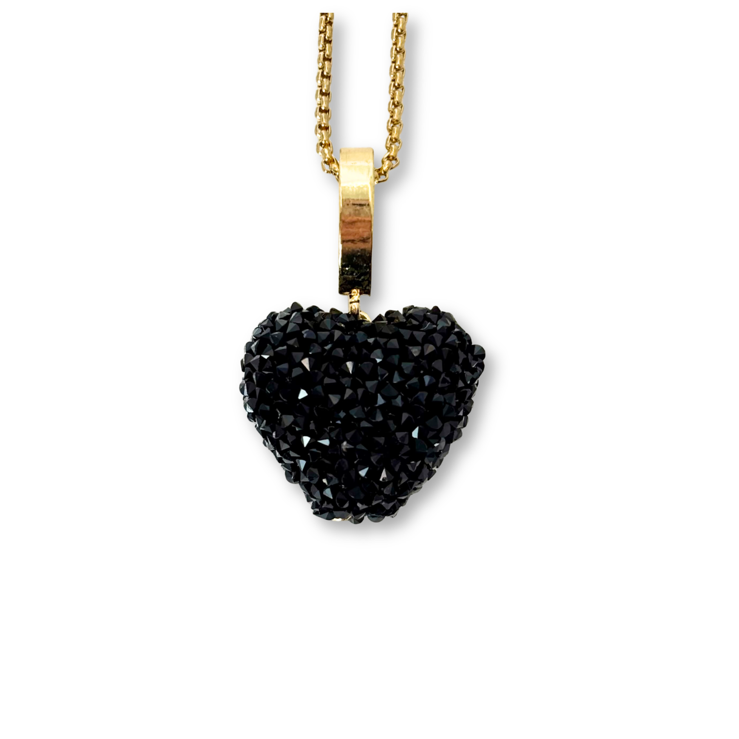 Jelly Heart Pendant with Chain in Black