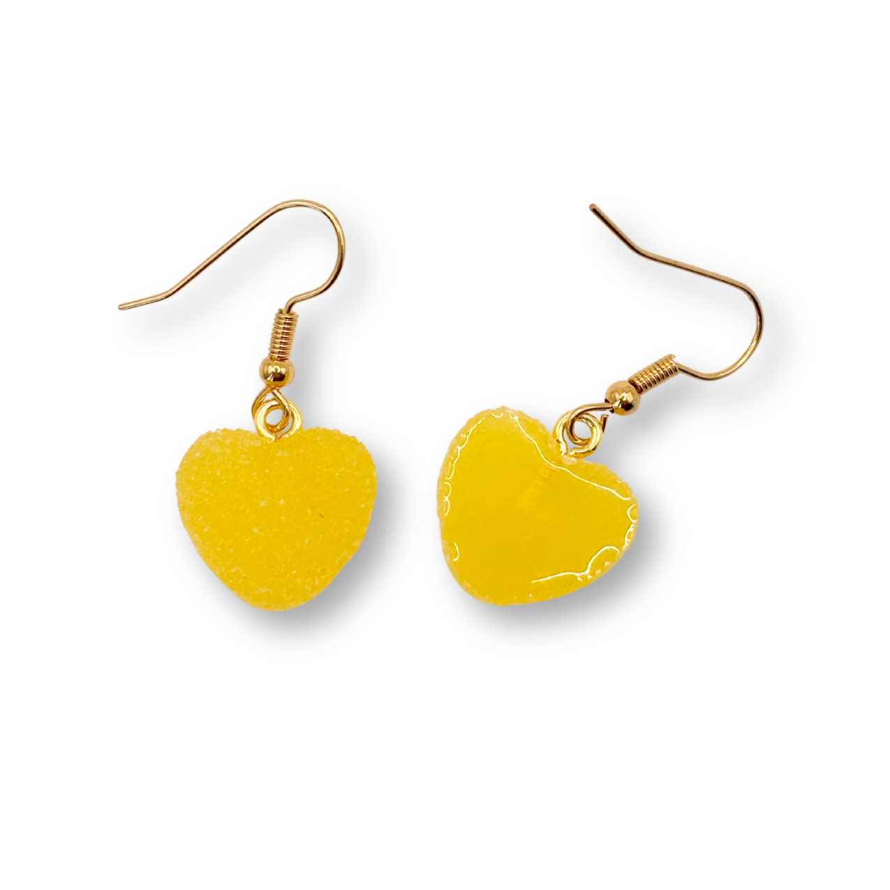 Sugar Heart Drop Earrings, in Lemon