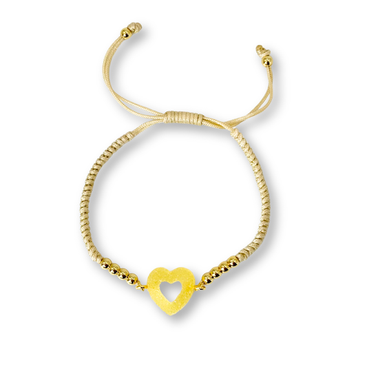 Sweetheart Macramé Bracelet in Limoncello