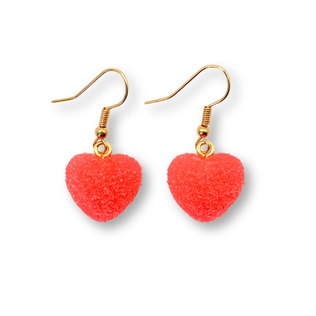 Sugar Heart Drop Earrings, in Watermelon