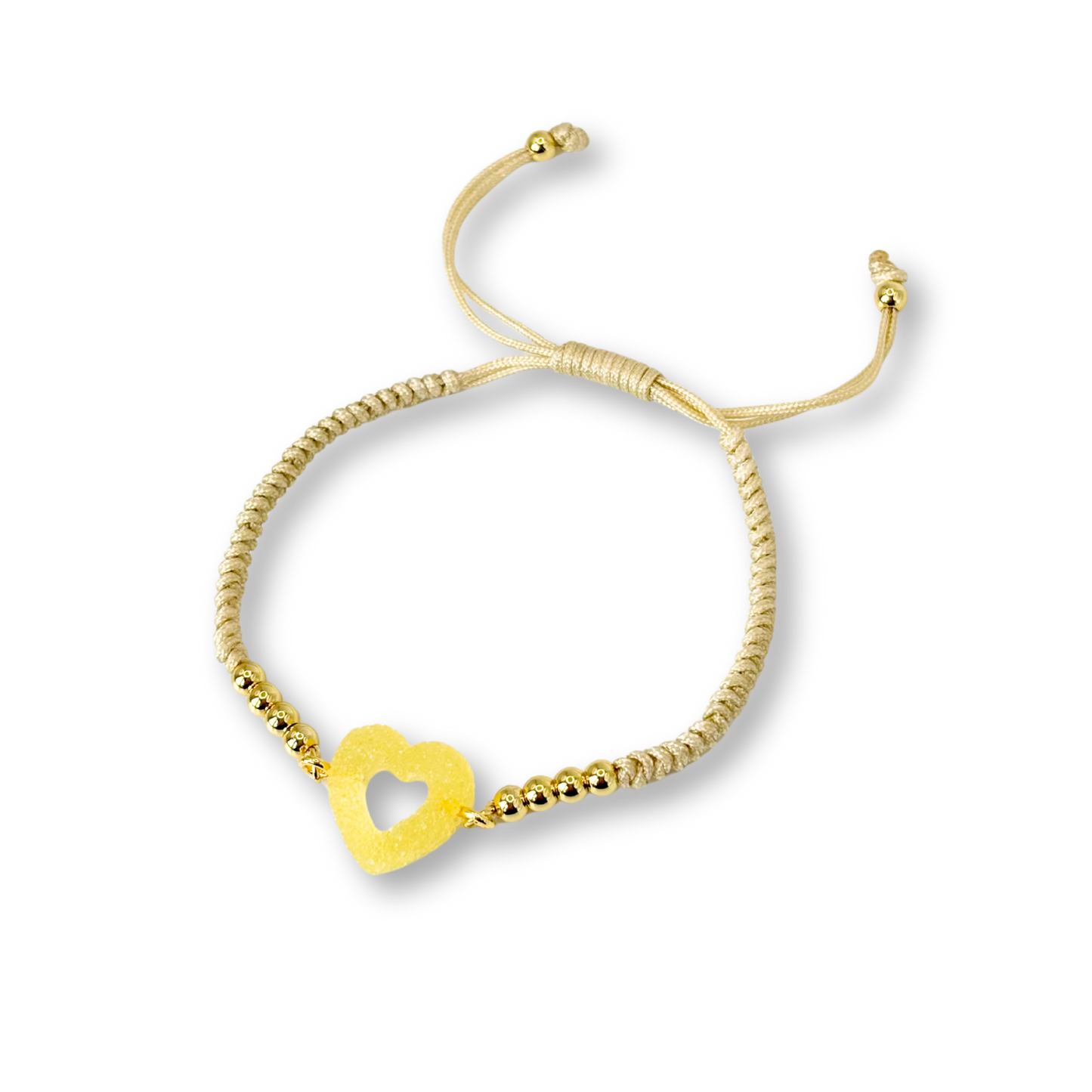 Sweetheart Macramé Bracelet in Limoncello