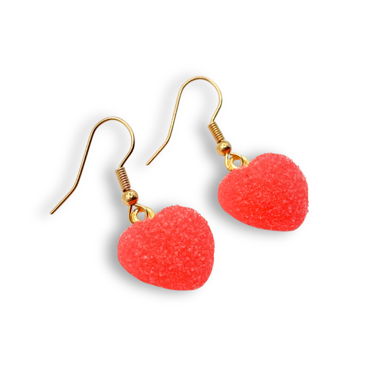 Sugar Heart Drop Earrings, in Watermelon