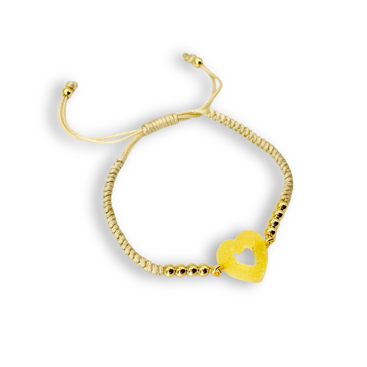 Sweetheart Macramé Bracelet in Limoncello