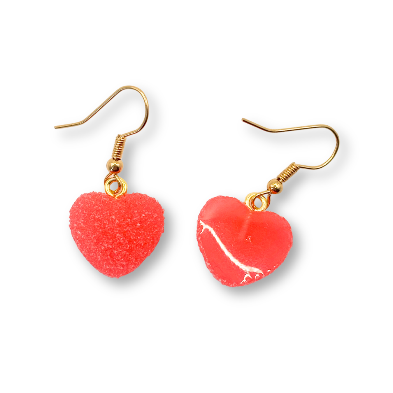 Sugar Heart Drop Earrings, in Watermelon